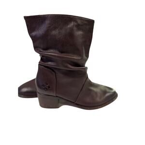 Patricia Nash Monte Nut Brown Slouch  Leather Heeled Booties Size 8.5